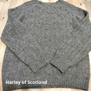 Harley of Scotland 그레이 케이블 니트 스웨터