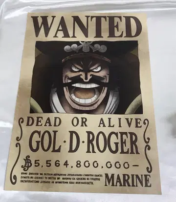 해군 발행 공식 수배서 (A3 포스터) 골 D. 로저