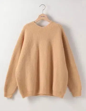 [ BASERANGE ] 새상품급 베이직 울 100% 니트 후디 웜 컬러