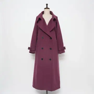 &.NOSTALGIA 볼륨 슬리브 롱 코트 빨간색 사이즈 M*KD351