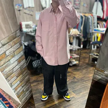 L.L.BEAN 구제 의류 아메카지 16 1/2 L 핑크 긴팔 셔츠