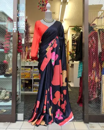 꽃무늬 블랙 오렌지