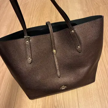 브라운 가죽 토트백