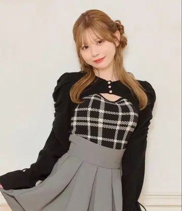 apres jour 아프레 주르 소매 리본 니트 앙상블