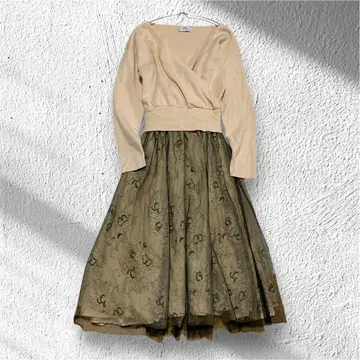 [에프라] 튤 원피스 카슈쿨 스커트 레이스 안감 있음 긴팔 F