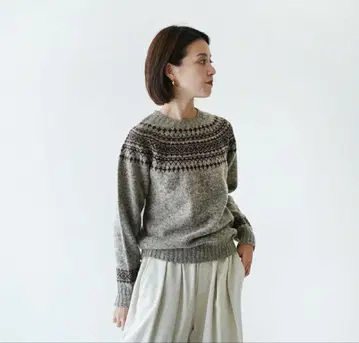 노아 이스터 리 스웨터 울 노르딕 무늬 36 사이즈