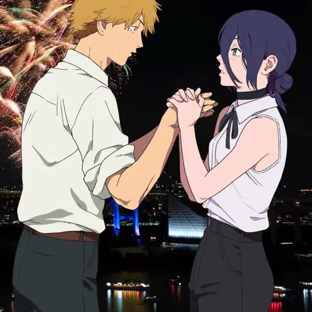 베이스야드 정품 체인소맨 덴지 레제 고백씬 아크릴 스탠드