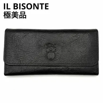 레어 일비종떼 장지갑 3단 폴더형 블랙 가죽 로고 각인 다기능 이탈리아제
