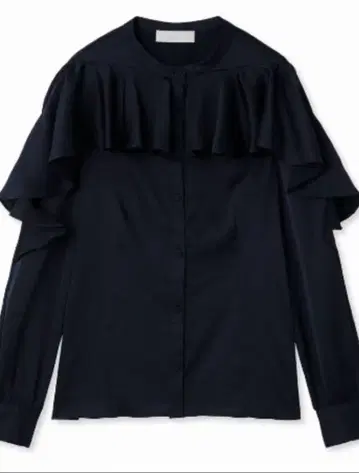 셀포드 프릴 블라우스 네이비 화이트 38