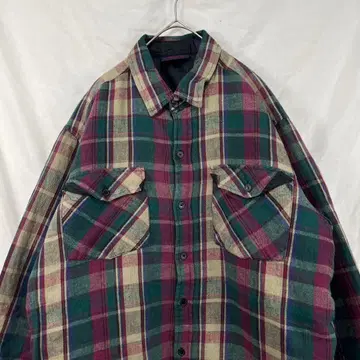 90s dakota 안감 퀼팅 플란넬 셔츠