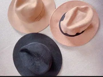 햇 3종 세트 베이지 블랙 중절모 와이드 챙 묶음 판매 모자