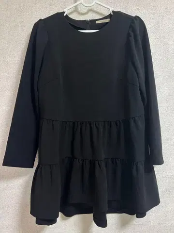 [ 로즈 티아라 ] 38 긴팔 튜닉 블라우스 블랙