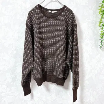 [준 아시다] 니트/믹스 편직 고급/울/11/심플 고급스러움/브라운