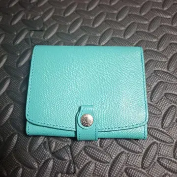 TOPKAPI 터콰이즈 가죽 이단 접이식 지갑
