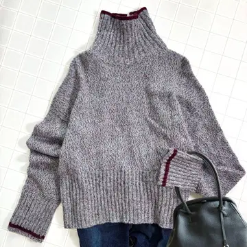 램스울 터틀넥 니트 스웨터 풀오버 S 긴팔