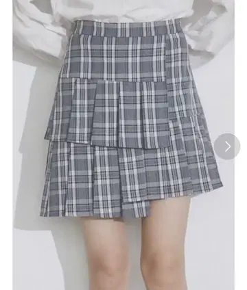 merry jenny 비대칭 체크 스커트