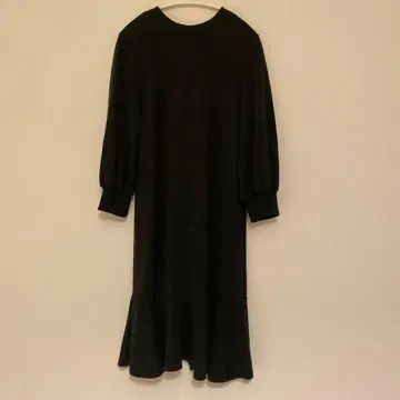 벌룬 슬리브 니트 원피스 다크 그레이