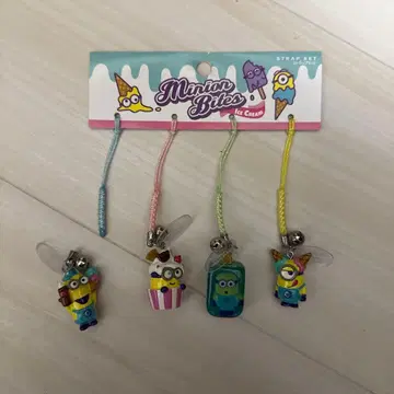 유니버셜 USJ 미니언 스트랩 세트 아이스크림 4종 세트