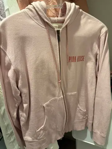 PINK HOUSE 핑크하우스 로고 와펜 부착 후드 니트 가디건