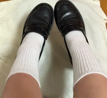 블랙 로퍼 통학 신발