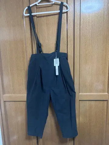 08 Mab 서스펜더 포함 와이드 팬츠 블랙