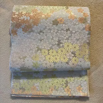 다색 벚꽃 무늬 후쿠로 오비