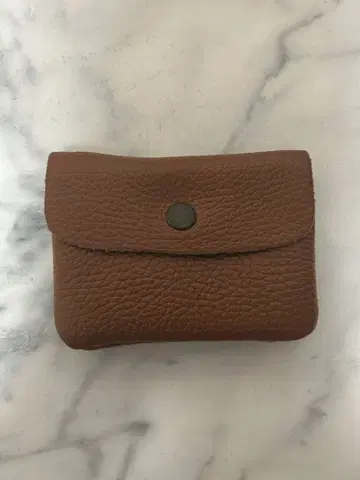 브라운 가죽 미니 지갑 지퍼 포함 이탈리아제 코인 케이스 브라운