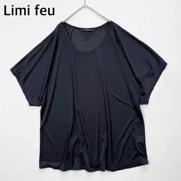 최근 LIMI fue 티셔츠 오버 사이즈 튜닉 블랙 레이어드