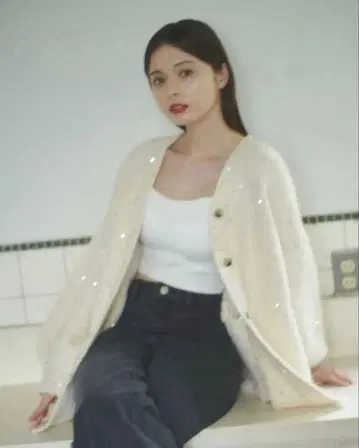 Luan 스팽글 니트 가디건