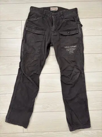 AVIREX 블랙 카고 팬츠 M