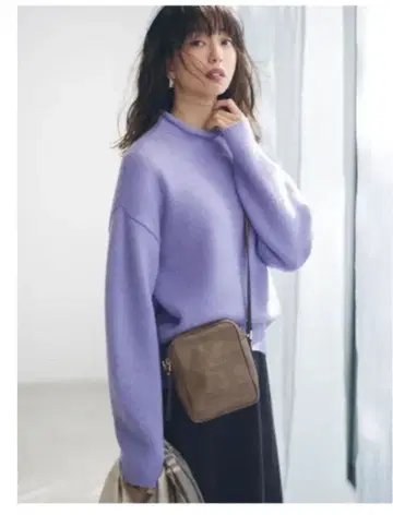 23구 / 울 캐시미어 롤넥 니트 스웨터 라벤더 보라색