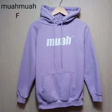 muahmuah 여성용 후드티 프리 사이즈 퍼플 속기모