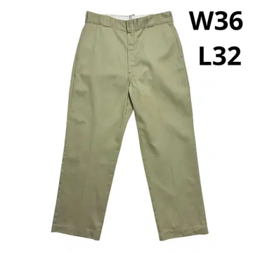 치비 택 80s USA Dickies 워크 팬츠 W36 L32 베이지