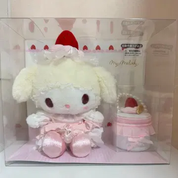 산리오 딸기 휘핑 케이크 시리즈 마이멜로디 봉제 인형 액세서리 케이스