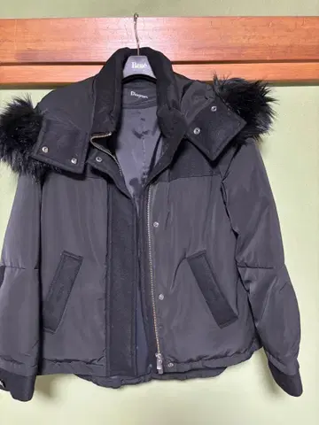 Diagram 블랙 퍼 부착 점퍼 사이즈 36