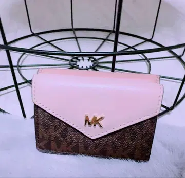 Michael Kors 3단 폴더형 지갑 브라운/핑크