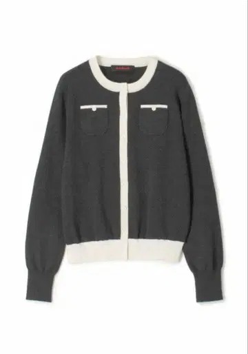 CABaN 코튼 캐시미어 바이컬러 크루넥 가디건