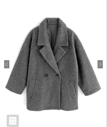 그레이 더블 브레스트 체스터 코트
