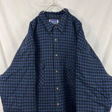 체크 무늬 플란넬 셔츠 네이비/블랙