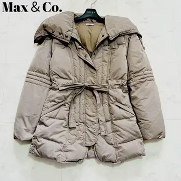 새상품급 맥스앤코 볼륨 칼라 허리 리본 다운 코트 38