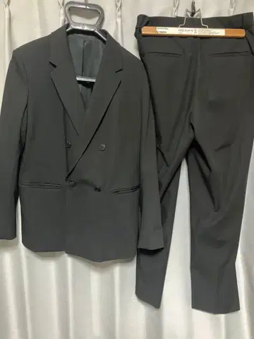 블랙 더블 브레스트 비즈니스 정장