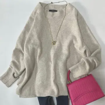 새상품급 유나이티드 애로우즈 그린 라벨 폭스 헤어 리 퍼 니트 F