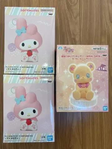 프리큐어 모후룬 룸 라이트 1 & 마이멜로디 소프트 비닐 2 세트