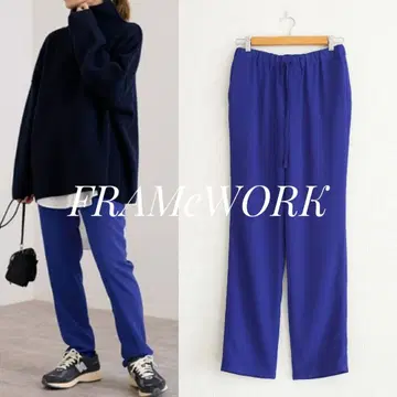 FRAMeWORK 이지 드로스트 팬츠 38 블루 프레임워크