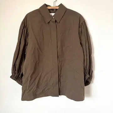 [ 미사용 새상품 ] UNITED ARROWS 볼륨 슬리브 셔츠 브라운