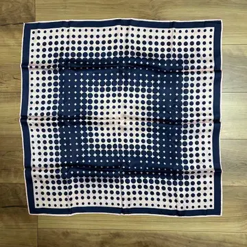 도트 무늬 스카프 ( 핑크 x 네이비 )