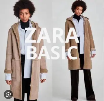 ZARA 무스탕 코트 L 사이즈 베이지 클리닝 완료