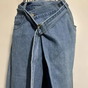 사만사 모스 2 라이트 블루 데님 랩 팬츠