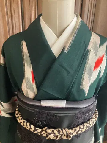 앤티크 기모노 오메시 순수 실크