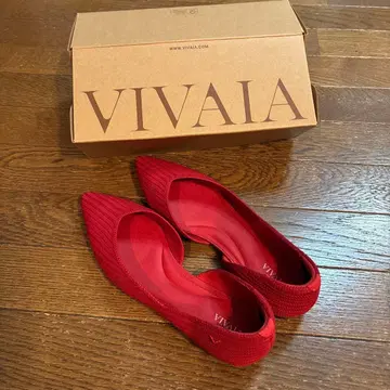VIVAA 빨간색 스틸레토 플랫슈즈 37